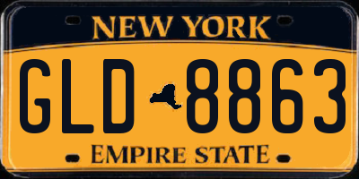 NY license plate GLD8863