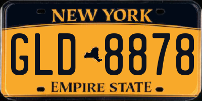 NY license plate GLD8878