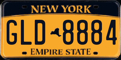 NY license plate GLD8884