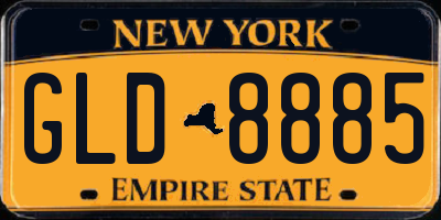 NY license plate GLD8885