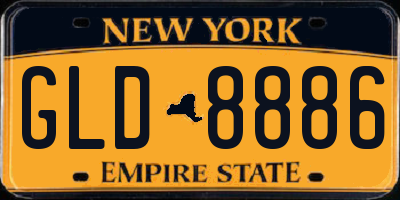 NY license plate GLD8886