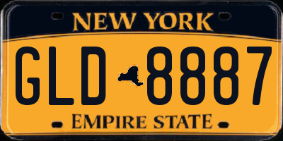 NY license plate GLD8887
