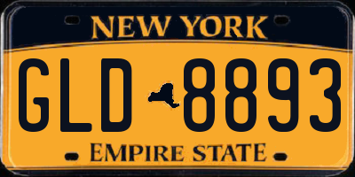 NY license plate GLD8893