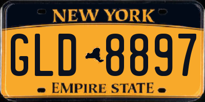 NY license plate GLD8897