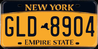 NY license plate GLD8904