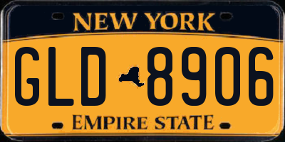 NY license plate GLD8906