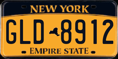 NY license plate GLD8912