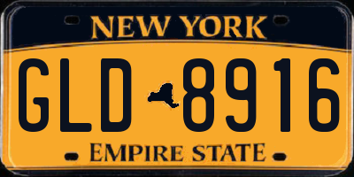 NY license plate GLD8916