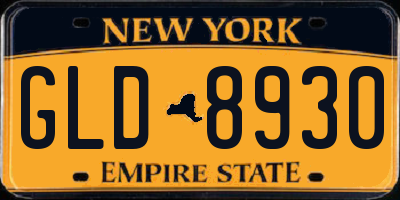NY license plate GLD8930