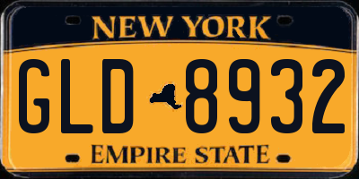 NY license plate GLD8932