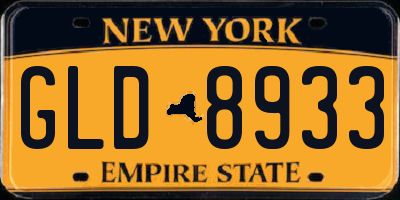 NY license plate GLD8933