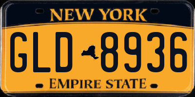 NY license plate GLD8936