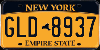 NY license plate GLD8937