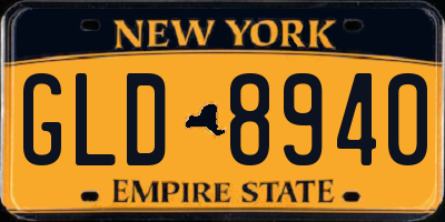 NY license plate GLD8940