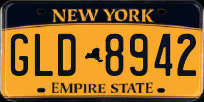 NY license plate GLD8942