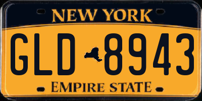 NY license plate GLD8943