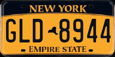 NY license plate GLD8944
