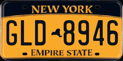 NY license plate GLD8946