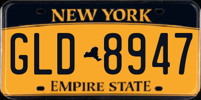 NY license plate GLD8947