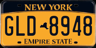 NY license plate GLD8948