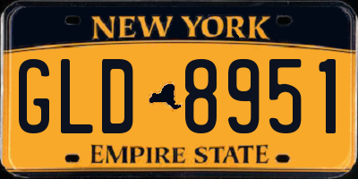 NY license plate GLD8951