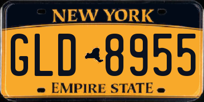 NY license plate GLD8955