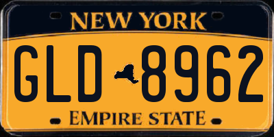 NY license plate GLD8962