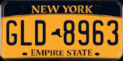 NY license plate GLD8963