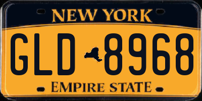 NY license plate GLD8968