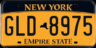 NY license plate GLD8975