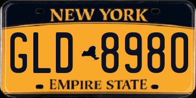 NY license plate GLD8980