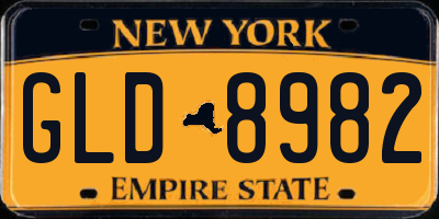NY license plate GLD8982