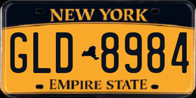 NY license plate GLD8984
