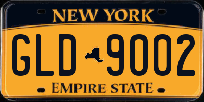 NY license plate GLD9002