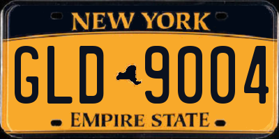 NY license plate GLD9004