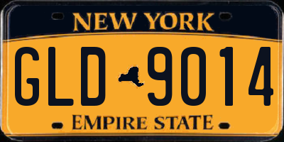 NY license plate GLD9014