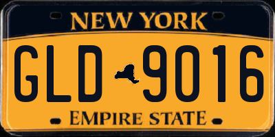 NY license plate GLD9016