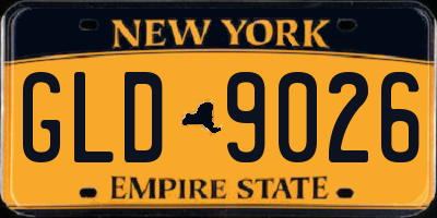 NY license plate GLD9026