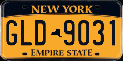 NY license plate GLD9031