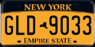 NY license plate GLD9033