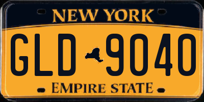 NY license plate GLD9040