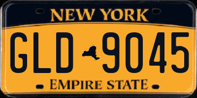 NY license plate GLD9045
