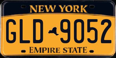NY license plate GLD9052