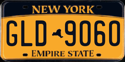 NY license plate GLD9060