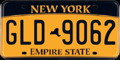 NY license plate GLD9062