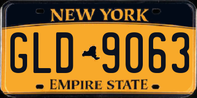 NY license plate GLD9063