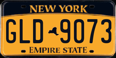 NY license plate GLD9073