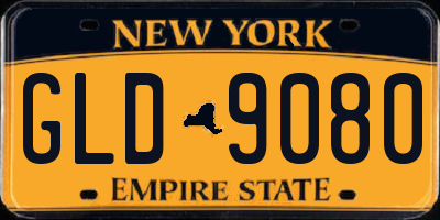 NY license plate GLD9080