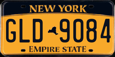 NY license plate GLD9084
