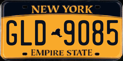 NY license plate GLD9085